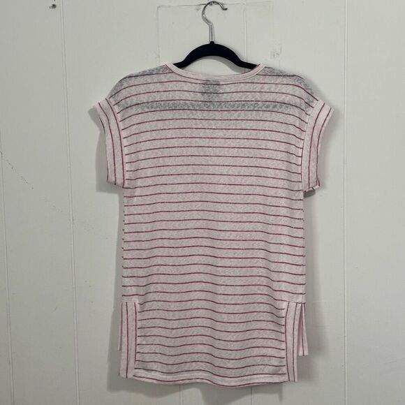 Bobeau Red Striped Oversized T-Shirt‎ Small - Picture 4 of 4